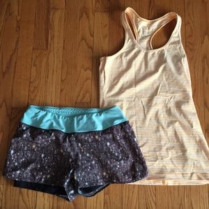 MPG RUNING SHORTS AND TOP SMALL